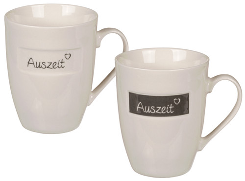 2er set becher auszeit keramik - set,