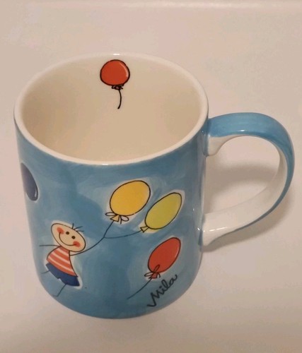 Mila keramikbecher blau weiß - keramikbecher, blau/weiß
