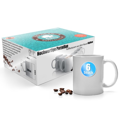 Kaffeebecher weiß 300ml - 6, x